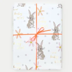 Bunny New Baby Girl Wrapping Paper>Caroline Gardner Flash Sale
