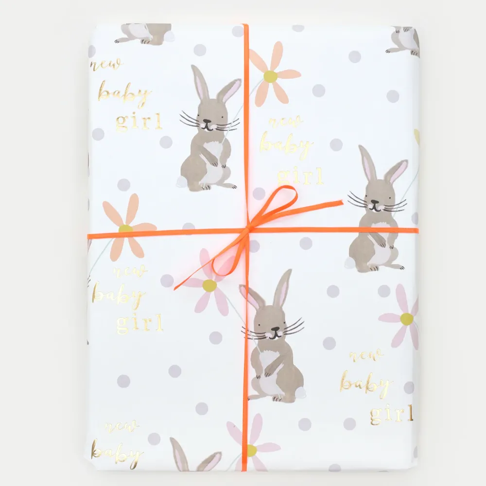 Bunny New Baby Girl Wrapping Paper>Caroline Gardner Flash Sale