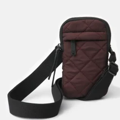 Burgundy Quilted Phone Pouch Bag>Caroline Gardner Shop