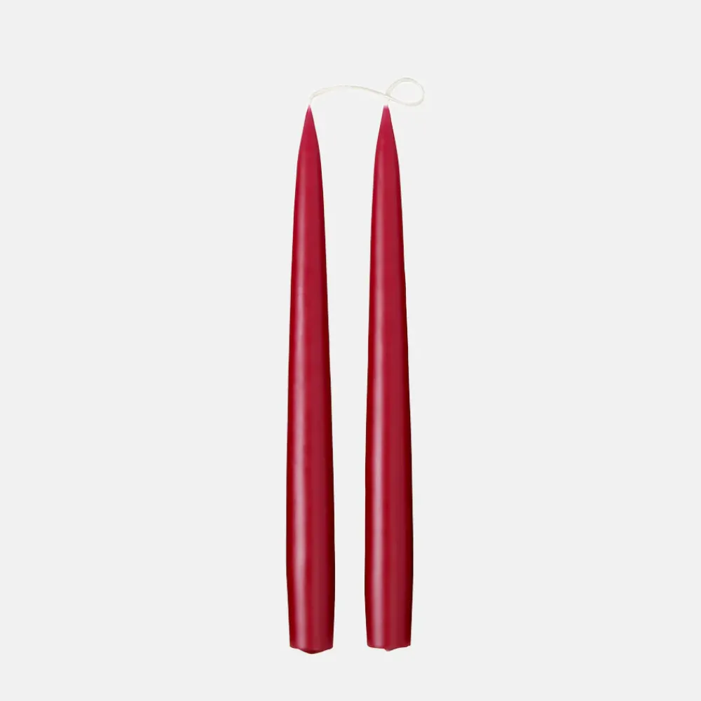 Burgundy Taper Dinner Candles Set of 2>Caroline Gardner New