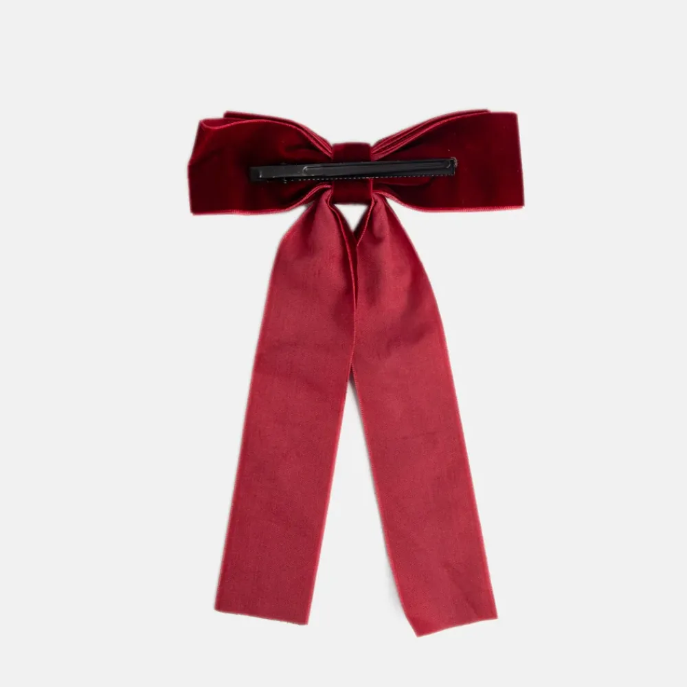 Burgundy Velvet Bow Hair Clip>Caroline Gardner Hot