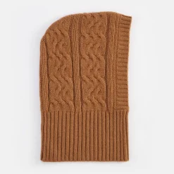 Camel Pure Cashmere Balaclava Hood>Caroline Gardner Shop