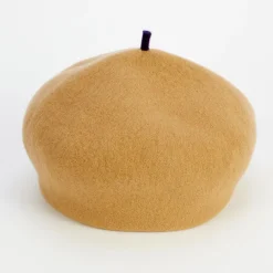 Camel Pure Merino Roll Up Beret>Caroline Gardner Best