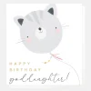 Cat Balloon Birthday Card For Goddaughter>Caroline Gardner Best