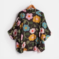 Charcoal Bloom Short Kimono>Caroline Gardner Cheap