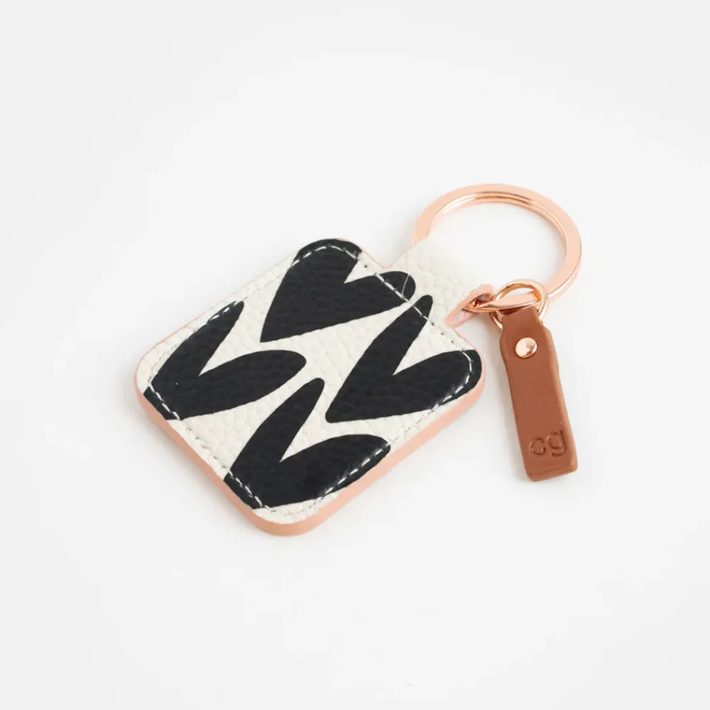 Charcoal Heart Tab Keyring>Caroline Gardner Online