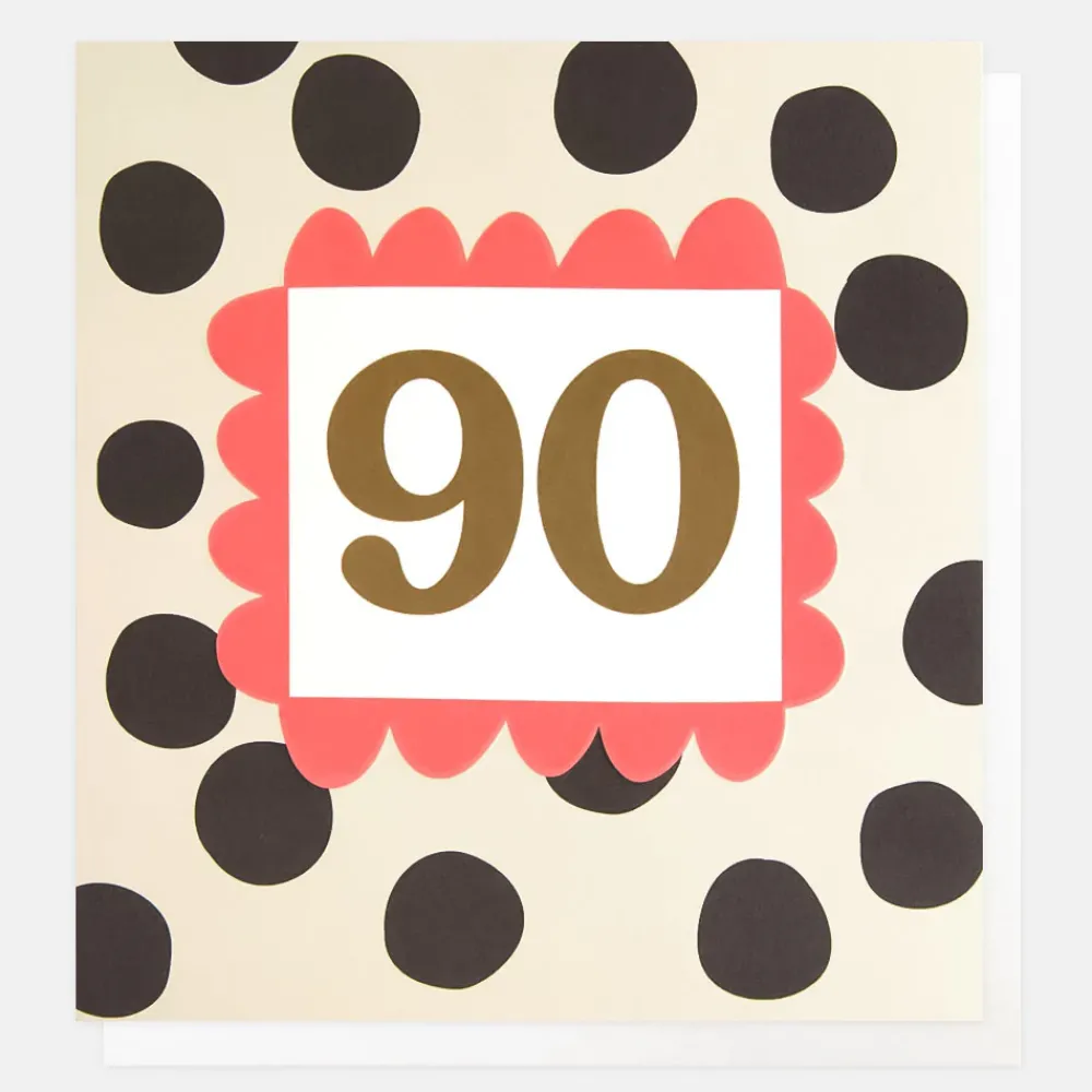 Charcoal Polka Dot 90th Birthday Card>Caroline Gardner Best Sale