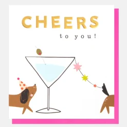 Cocktail & Sausage Dog Birthday Card>Caroline Gardner Outlet