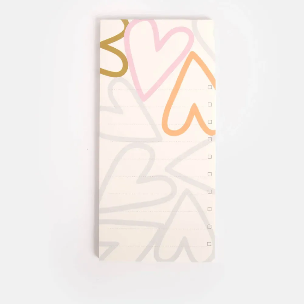 Colourblock Hearts List Pad>Caroline Gardner New