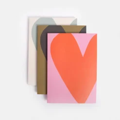 Colourblock Hearts Set Of 3 Notebooks>Caroline Gardner Clearance