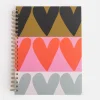 Colourblock Hearts Spiral A4 Notebook>Caroline Gardner Store
