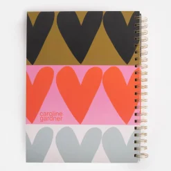 Colourblock Hearts Spiral A4 Notebook>Caroline Gardner Store