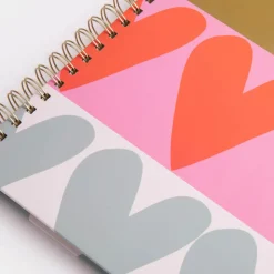 Colourblock Hearts Spiral A4 Notebook><noscript><img width=