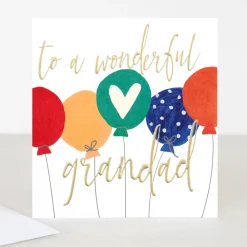 Colourful Balloons Birthday Card For Grandad>Caroline Gardner New