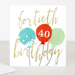 Colourful Balloons 40th Birthday Card>Caroline Gardner Fashion