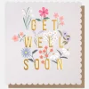 Colourful Flowers Get Well Soon Card>Caroline Gardner Clearance