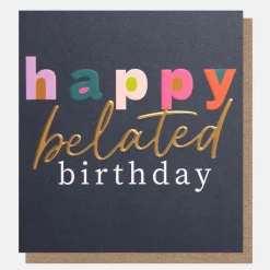 Colourful Text Belated Birthday Card>Caroline Gardner Discount