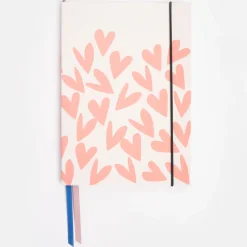 Coral Hearts Soft Cover A5 Notebook>Caroline Gardner Outlet