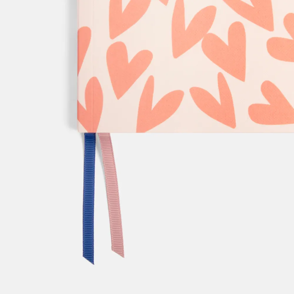 Coral Hearts Soft Cover A5 Notebook>Caroline Gardner Outlet