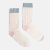 Cream/Blue/Pink Cable Knit Cashmere Bed Socks>Caroline Gardner Best Sale