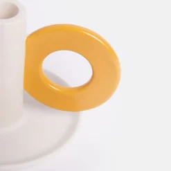 Cream/Mustard Loop Stoneware Candle Holder><noscript><img width=