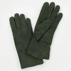 Dark Green Shearling Gloves><noscript><img width=