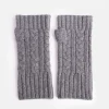 Dark Grey Cashmere Cable Knit Wrist Warmers>Caroline Gardner Flash Sale