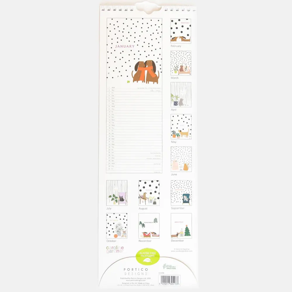 Dogs 2025 Slim Calendar>Caroline Gardner Clearance