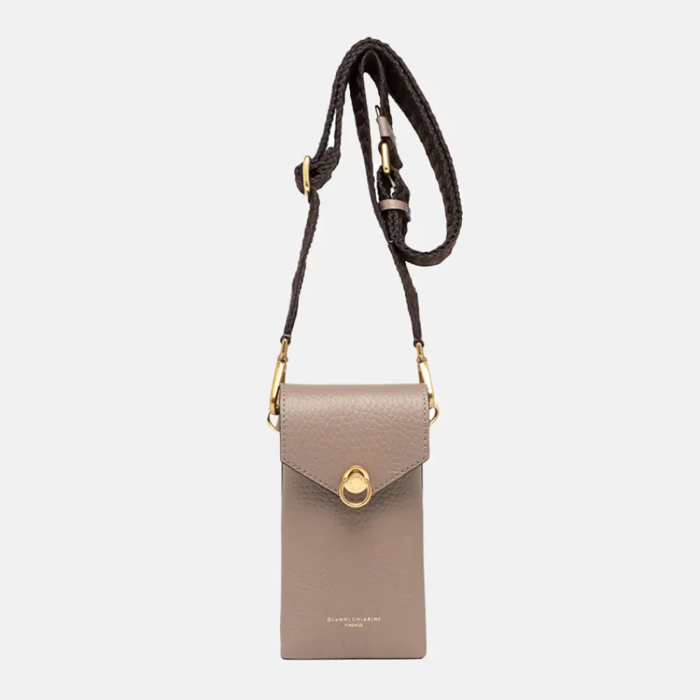 Dove Grey Leather Corallo Phone Bag>Caroline Gardner Best Sale