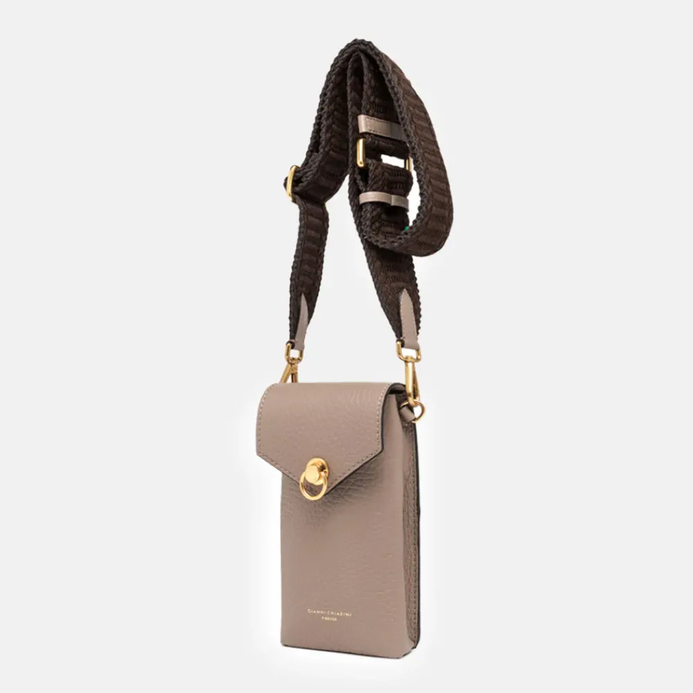 Dove Grey Leather Corallo Phone Bag>Caroline Gardner Best Sale