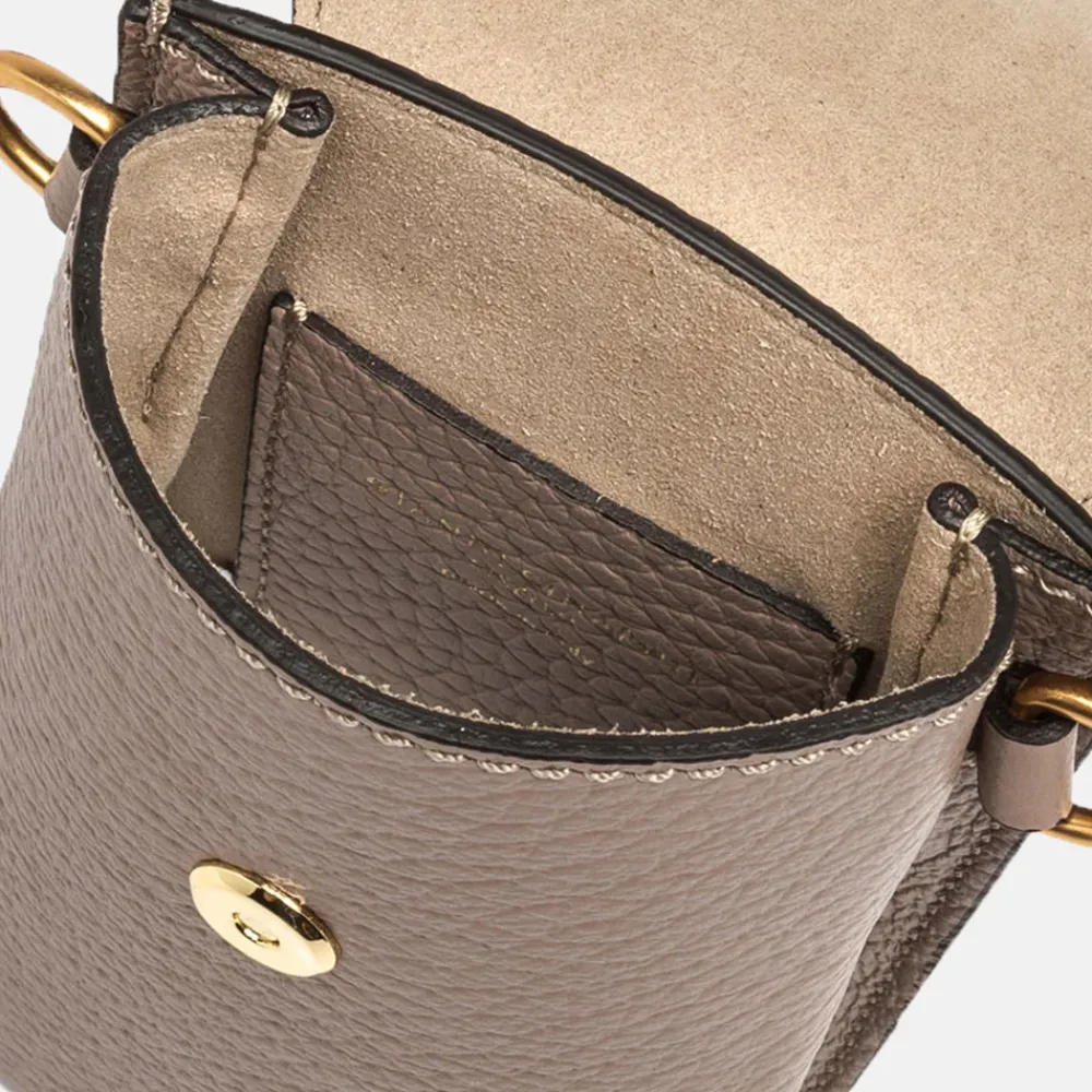 Dove Grey Leather Corallo Phone Bag>Caroline Gardner Best Sale