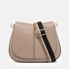 Dove Grey Leather Helena Saddle Bag>Caroline Gardner Outlet