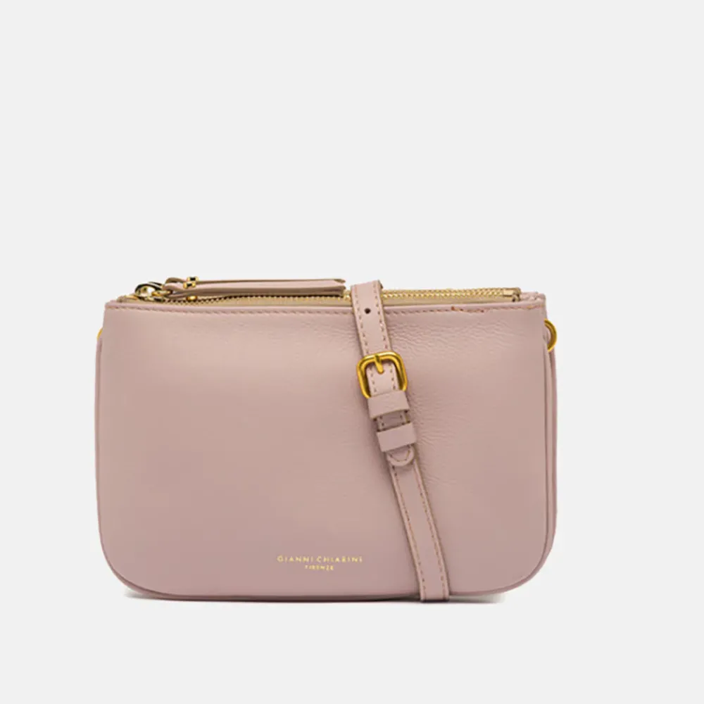 Dusky Pink Leather Frida Crossbody Bag>Caroline Gardner Flash Sale