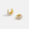 Enamel Patchwork Hinge Hoop Earrings>Caroline Gardner Sale