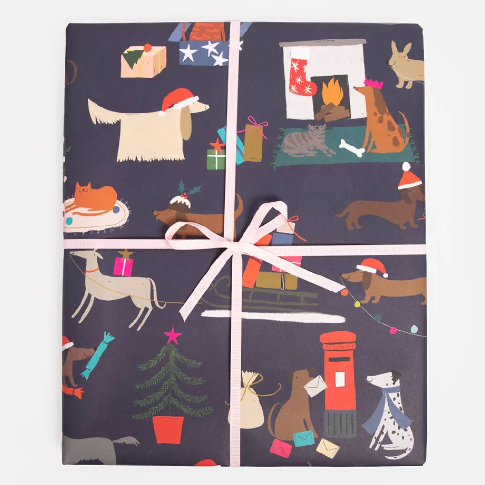 Festive Cats & Dogs Christmas Wrapping Paper>Caroline Gardner Flash Sale