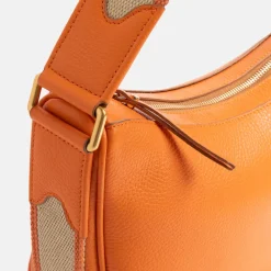 Flame Orange Leather Armonia Shoulder Bag><noscript><img width=