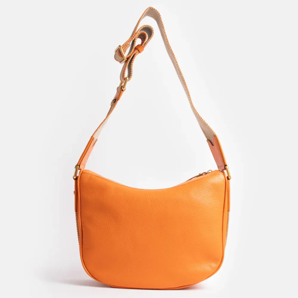 Flame Orange Leather Armonia Shoulder Bag>Caroline Gardner Outlet
