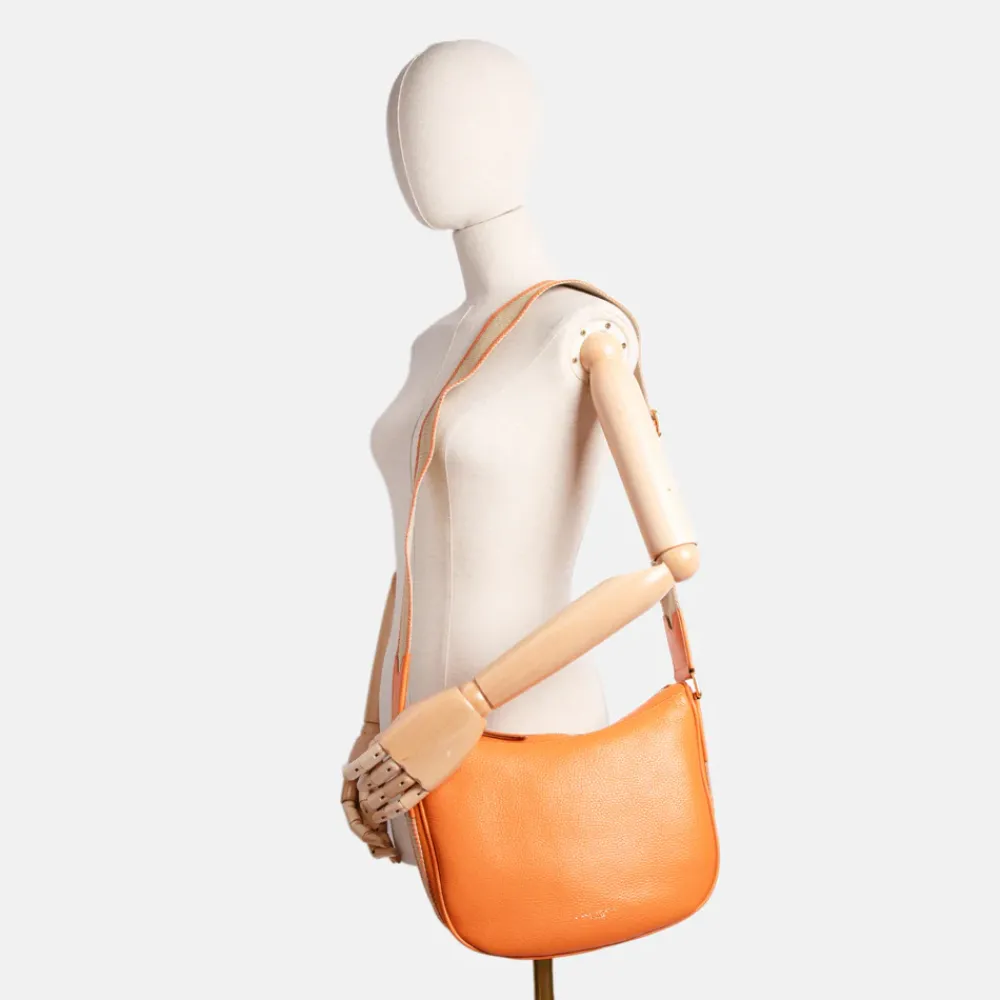 Flame Orange Leather Armonia Shoulder Bag>Caroline Gardner Outlet