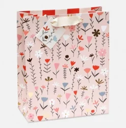 Fleur Pink Floral Large Gift Bag>Caroline Gardner Outlet