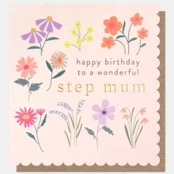 Floral Birthday Card For Step Mum>Caroline Gardner Store