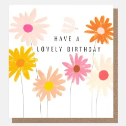 Flowers & Bird Lovely Birthday Card>Caroline Gardner Shop