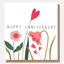 Flowers & Hearts Happy Anniversary Card>Caroline Gardner Clearance