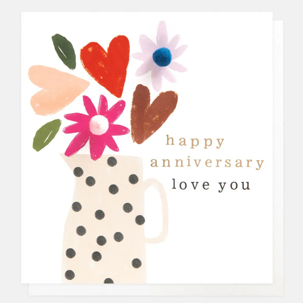 Flowers & Hearts In Vase Anniversary Card>Caroline Gardner Best Sale