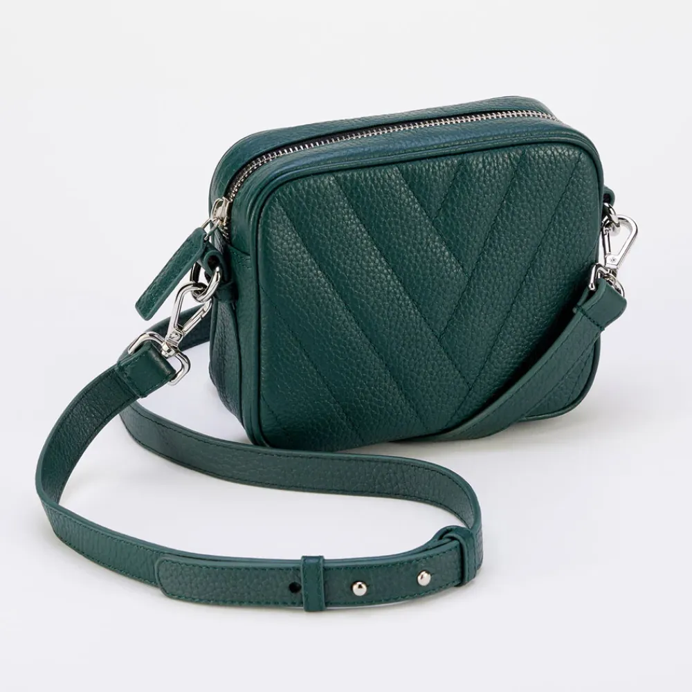 Forest Green Quilted Mini Camera Bag>Caroline Gardner Flash Sale