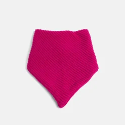 Fuschia Pink Wool/Cashmere Bandana Scarf>Caroline Gardner New