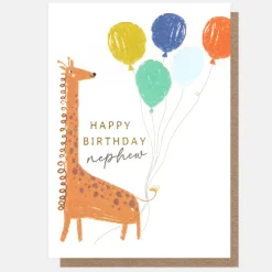 Giraffe & Balloons Birthday Card For Nephew>Caroline Gardner Cheap