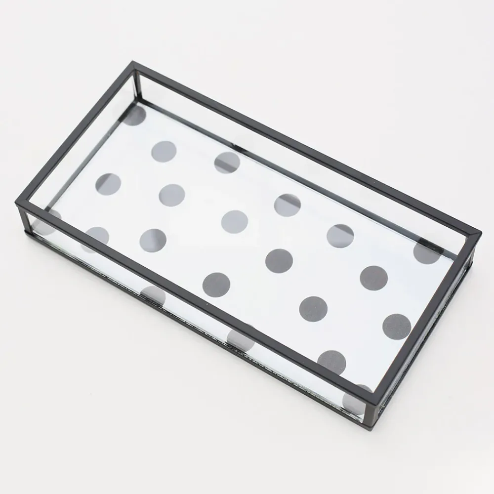 Glass/Black Scattered Spot Trinket Tray>Caroline Gardner Cheap
