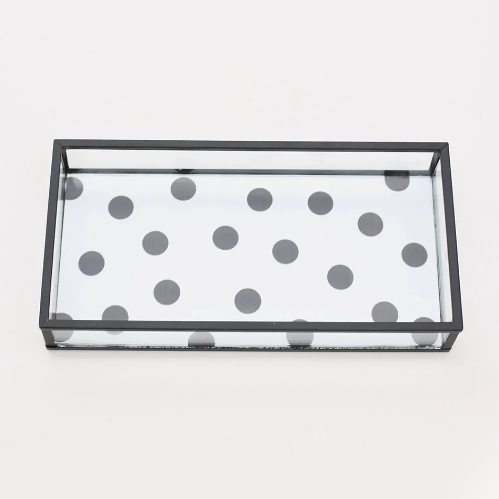 Glass/Black Scattered Spot Trinket Tray>Caroline Gardner Cheap