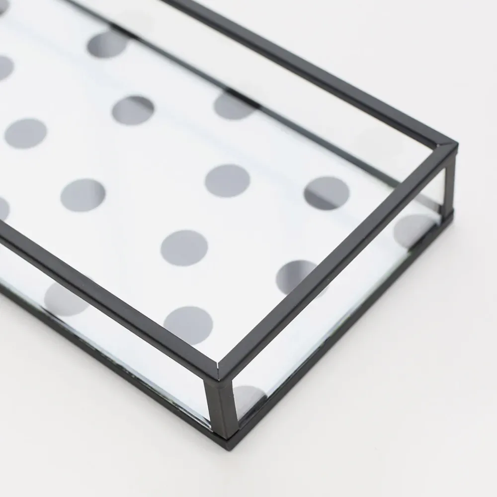 Glass/Black Scattered Spot Trinket Tray>Caroline Gardner Cheap