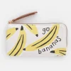 Go Bananas Padded Zip Pouch>Caroline Gardner Clearance